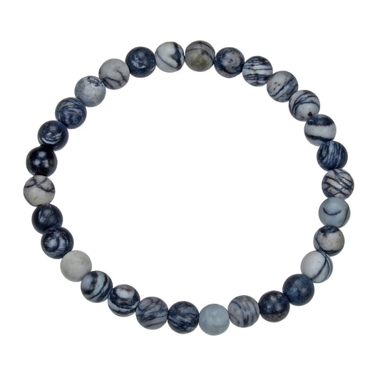 Black Network Stone Stretch Bracelet MWB1986