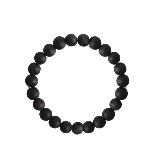 Black Striped Agate Stretch Bracelet MWB2077