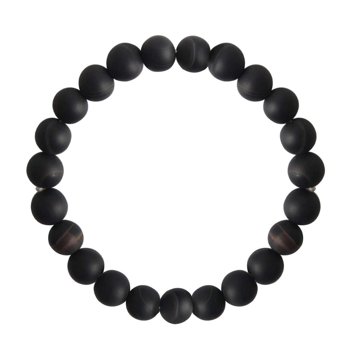 Black Striped Agate Stretch Bracelet MWB2077