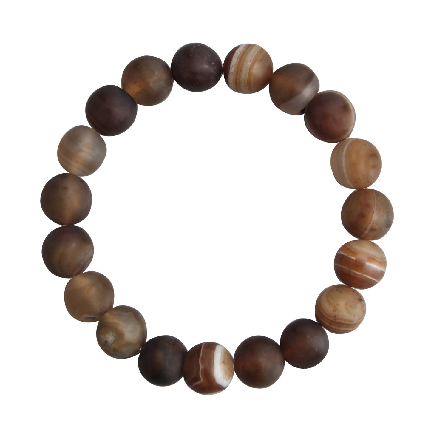 Brown Agate Matt Stretch Stone Bracelet MWB2053