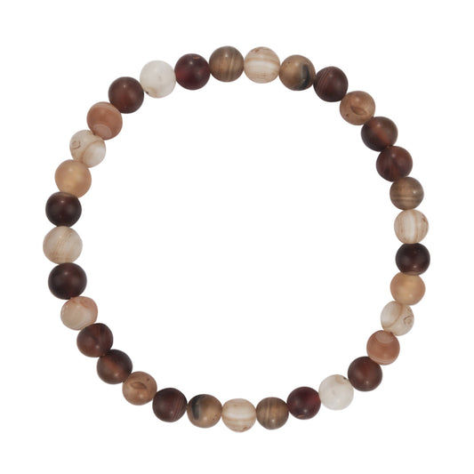 Brown Agate Matt Stretch Stone Bracelet MWB2053