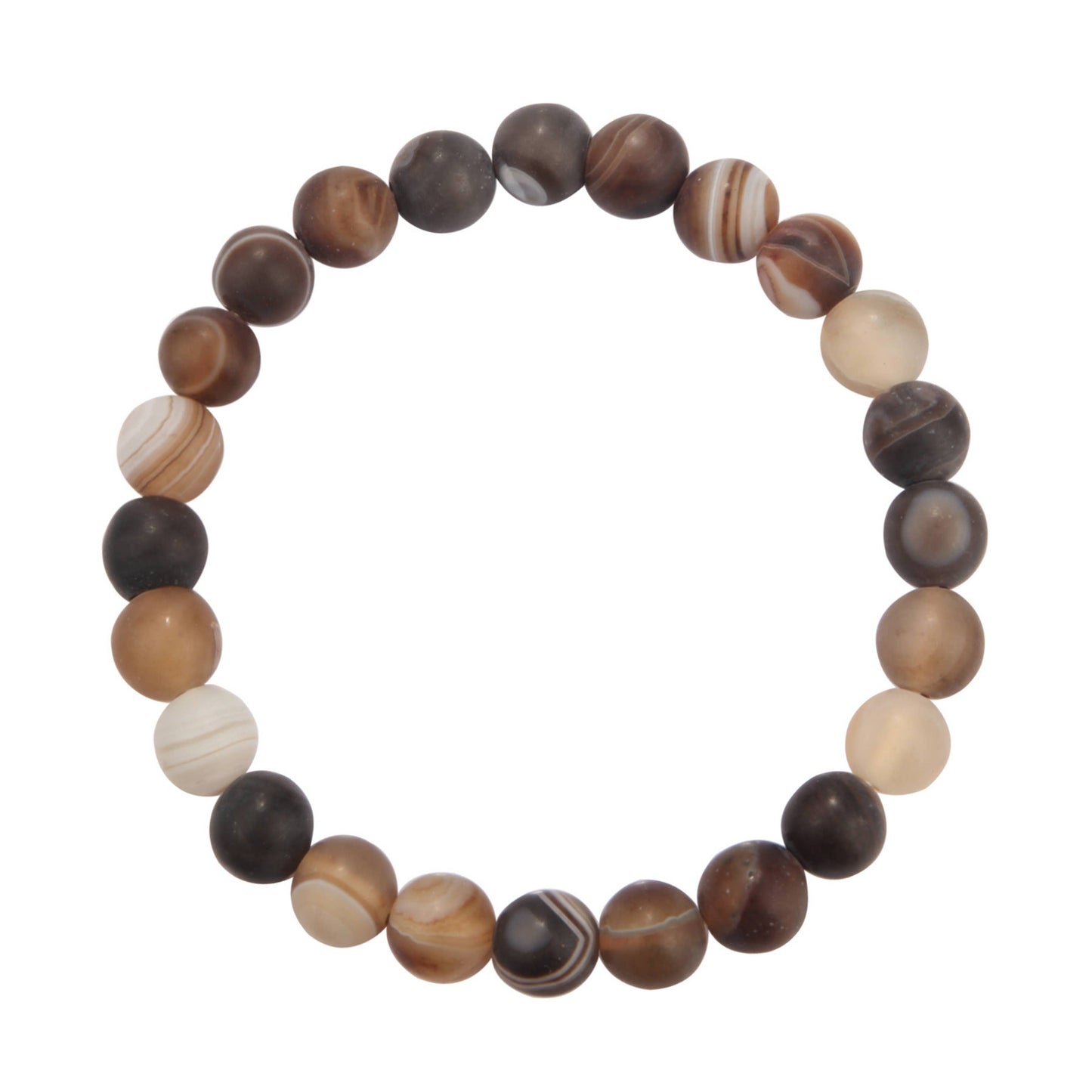 Brown Agate Matt Stretch Stone Bracelet MWB2053