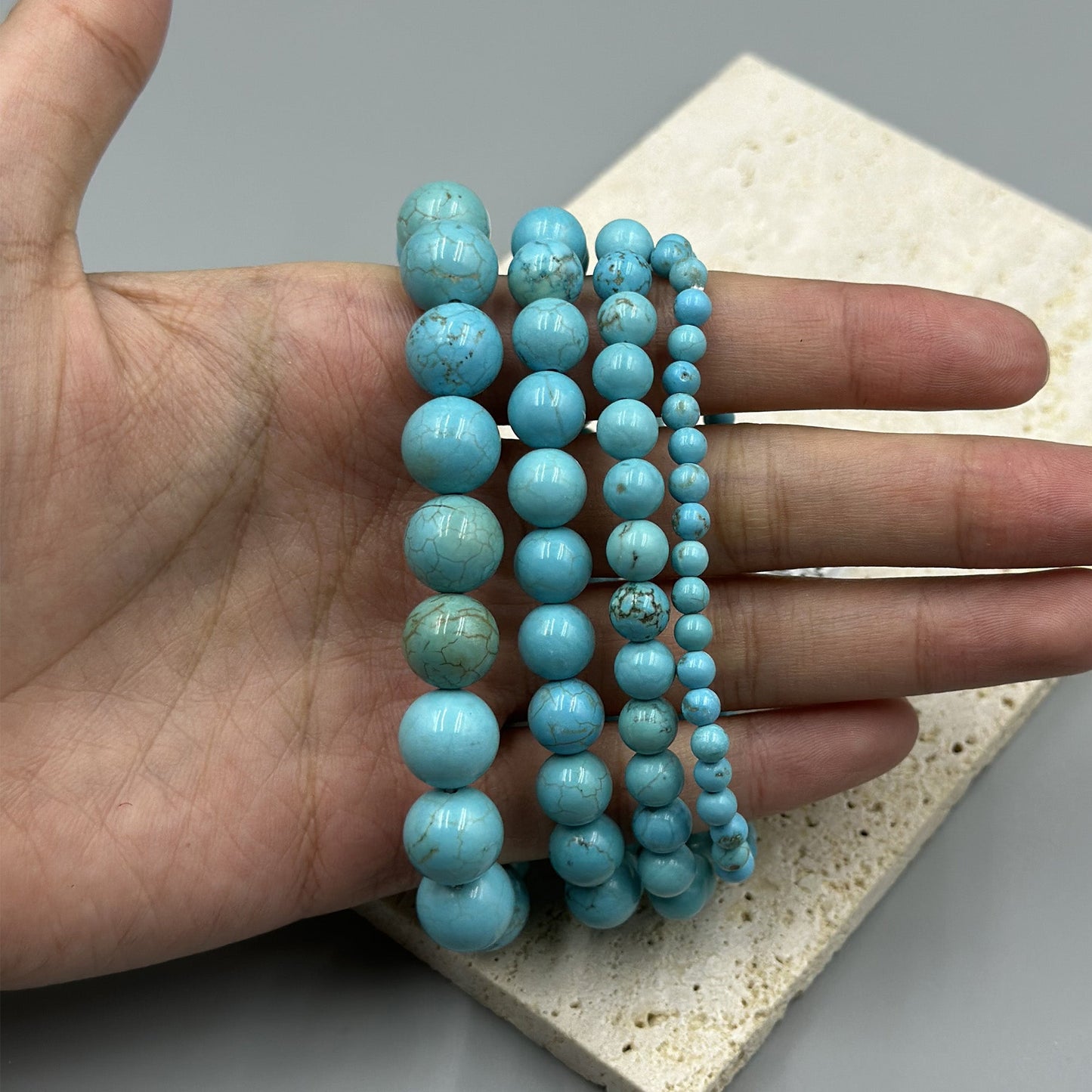 Crack Turquoise Stone Stretch Bracelet MWB1976