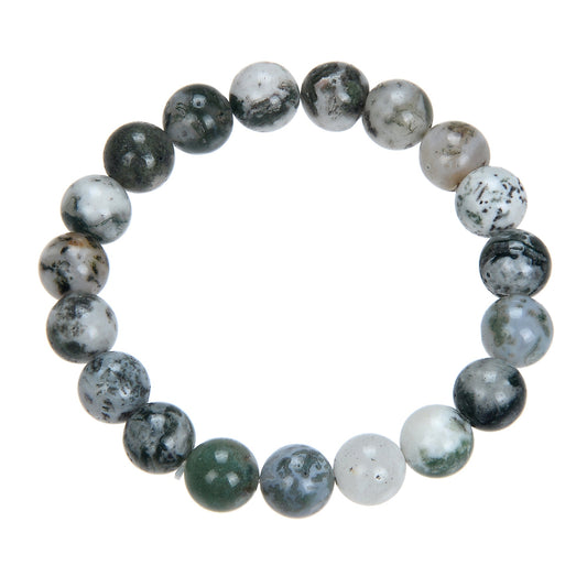 Tree Line Agate Stone Stretch Bracelet MWB1982