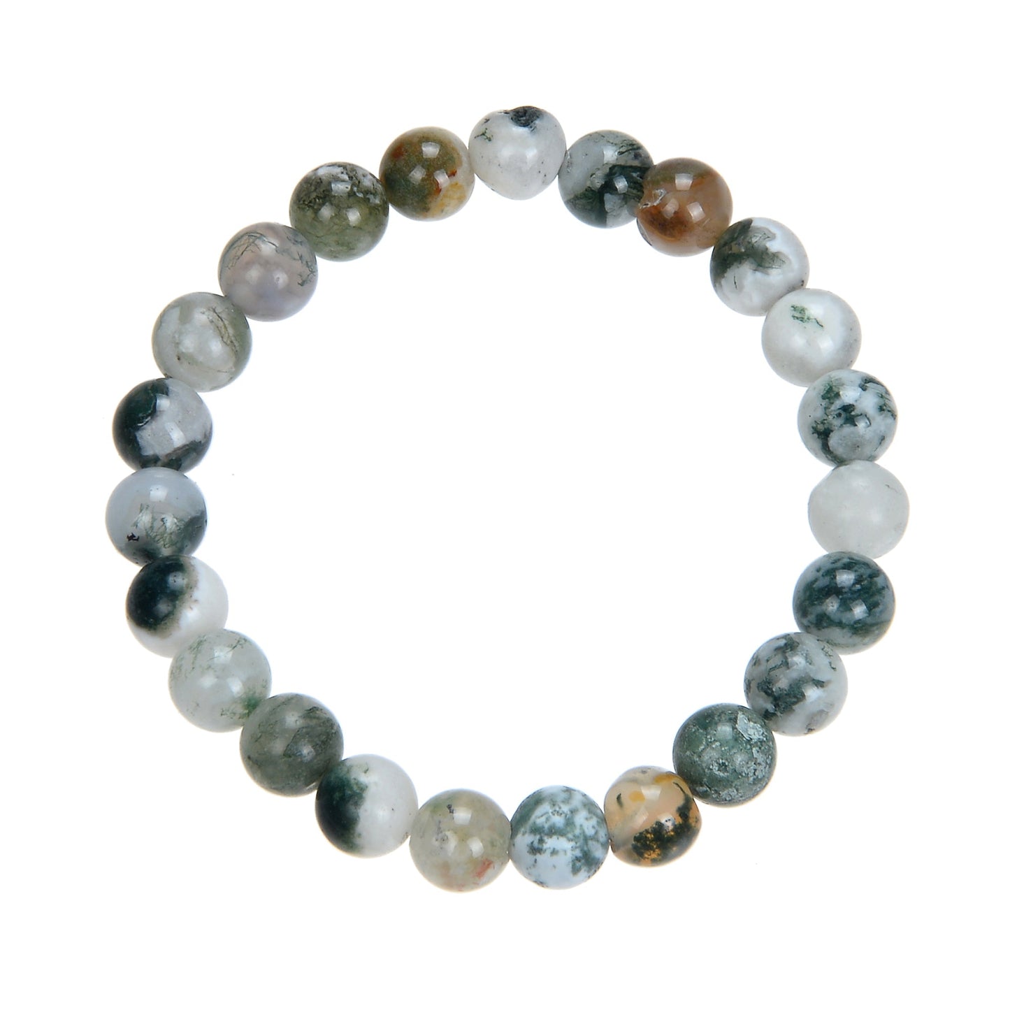Tree Line Agate Stone Stretch Bracelet MWB1982