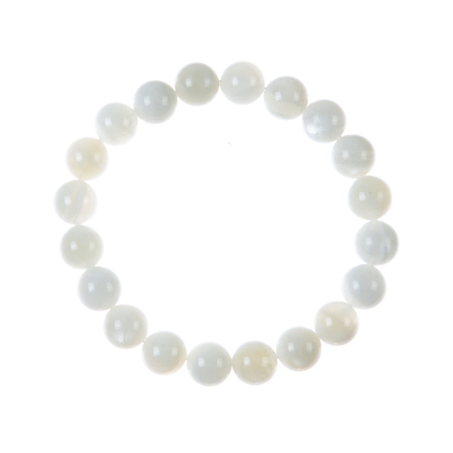 White Moon Stone Bead Stretch Bracelet MWB3426