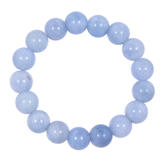 Blue Aquamarine Stone Bead Stretch Bracelets MWB3434