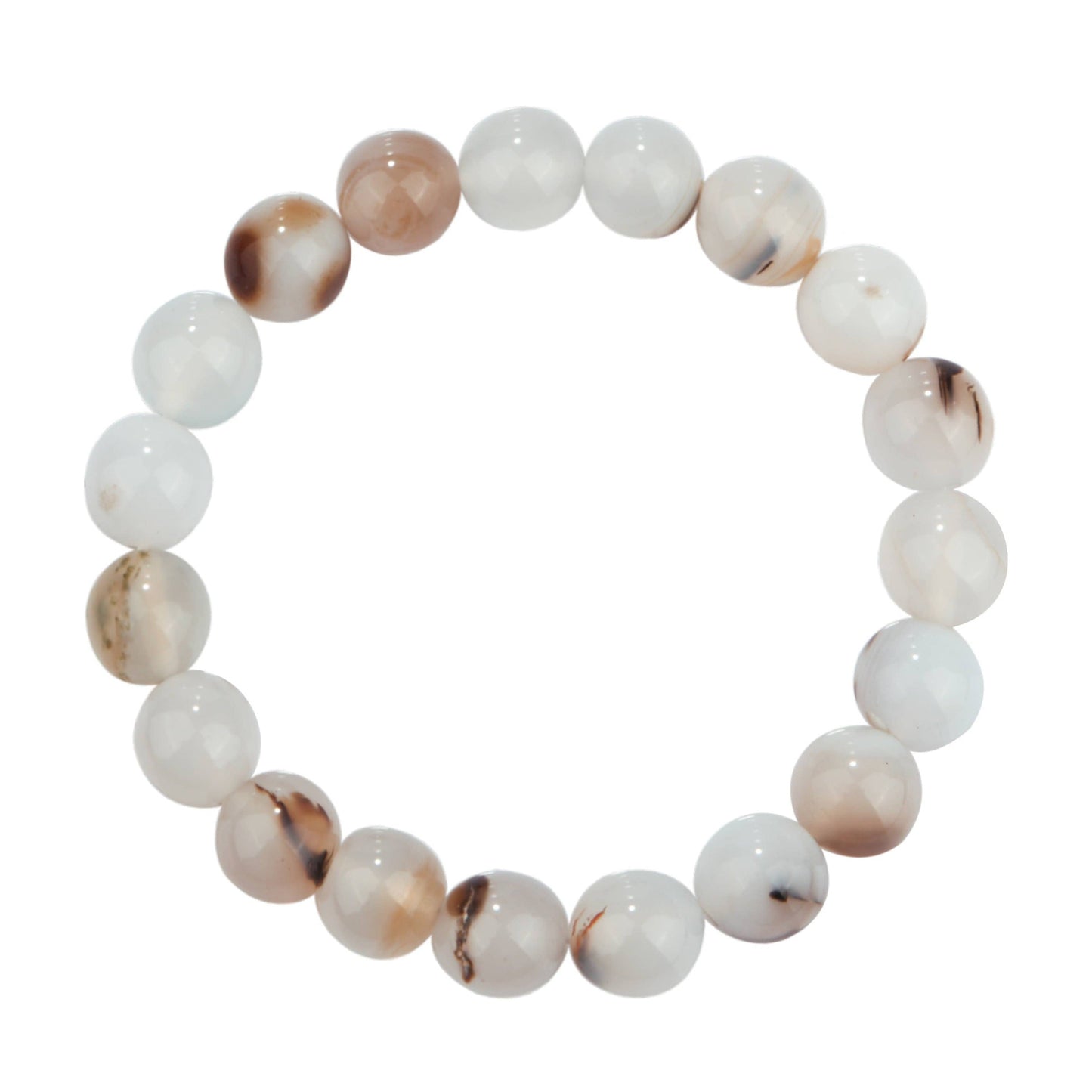 Dendritic Agate Stone Bead Bracelet MWB2054