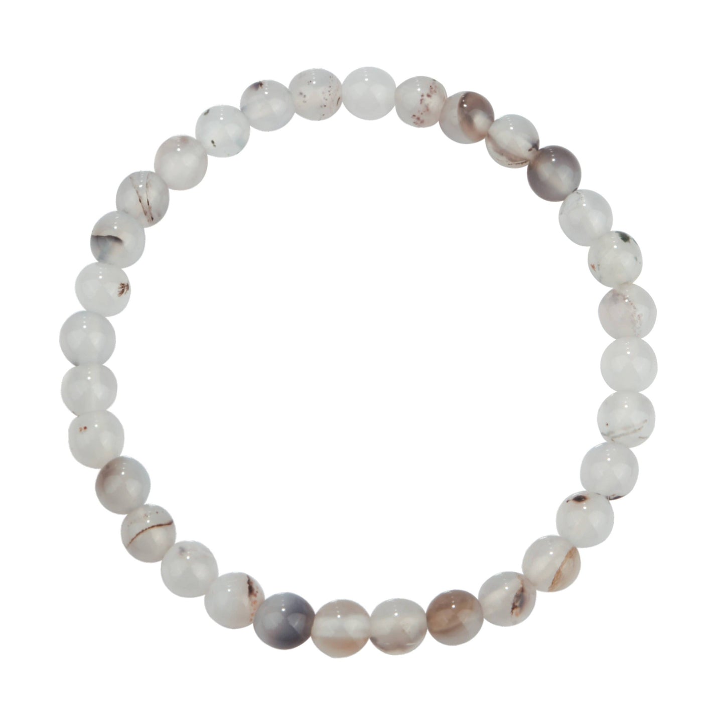 Dendritic Agate Stone Bead Bracelet MWB2054