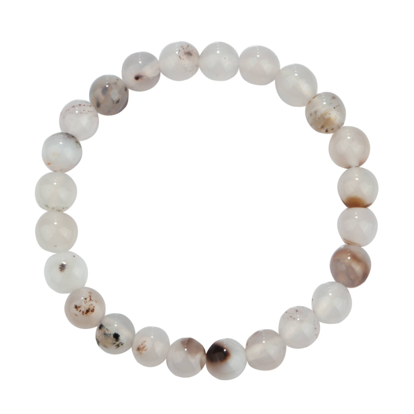 Dendritic Agate Stone Bead Bracelet MWB2054