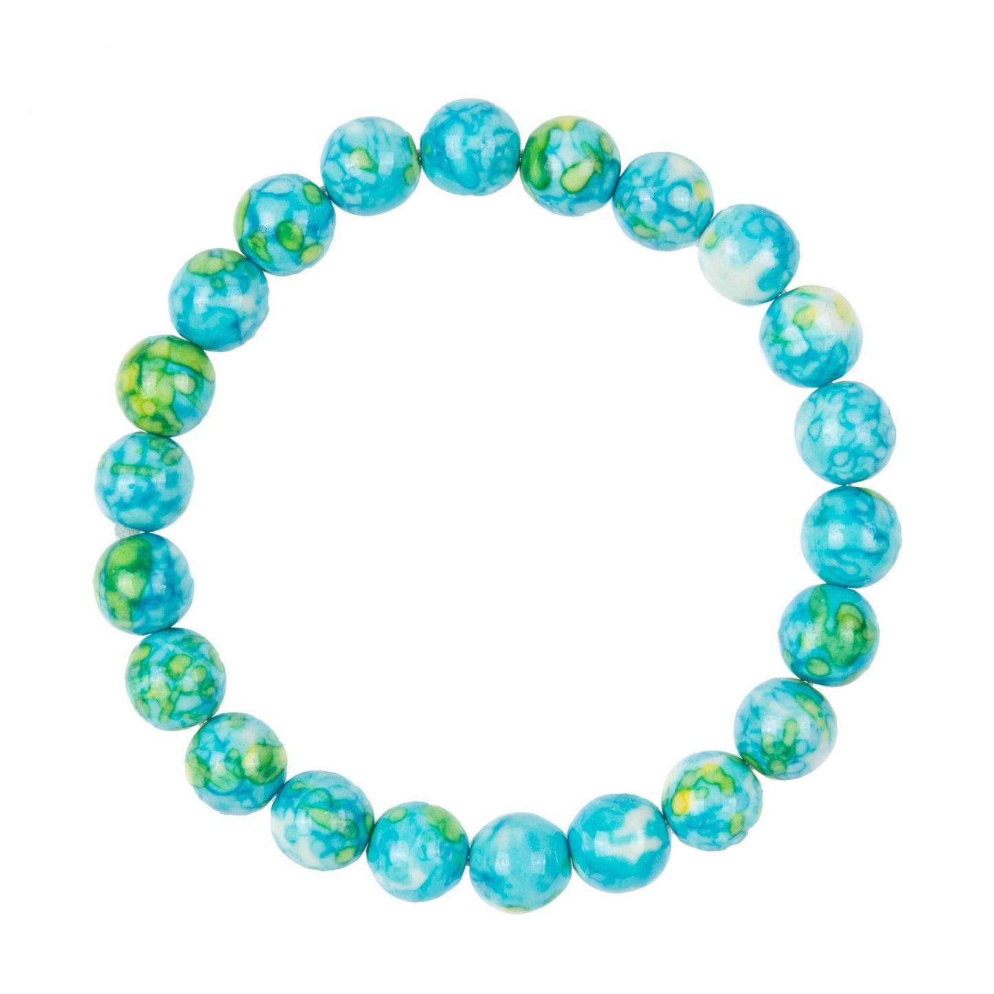 Light Blue Rain Color Stone Stretch Bracelet MWB2938
